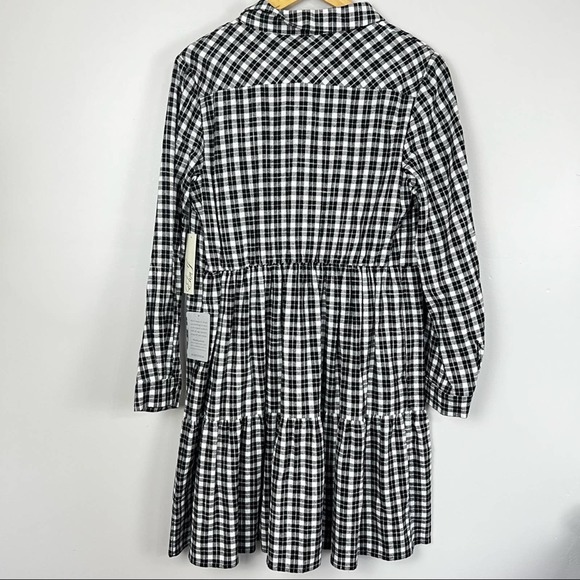 NWT Eliza J Gingham Ruffle Tiered Mini Casual Dress Size 14 - Picture 5 of 8